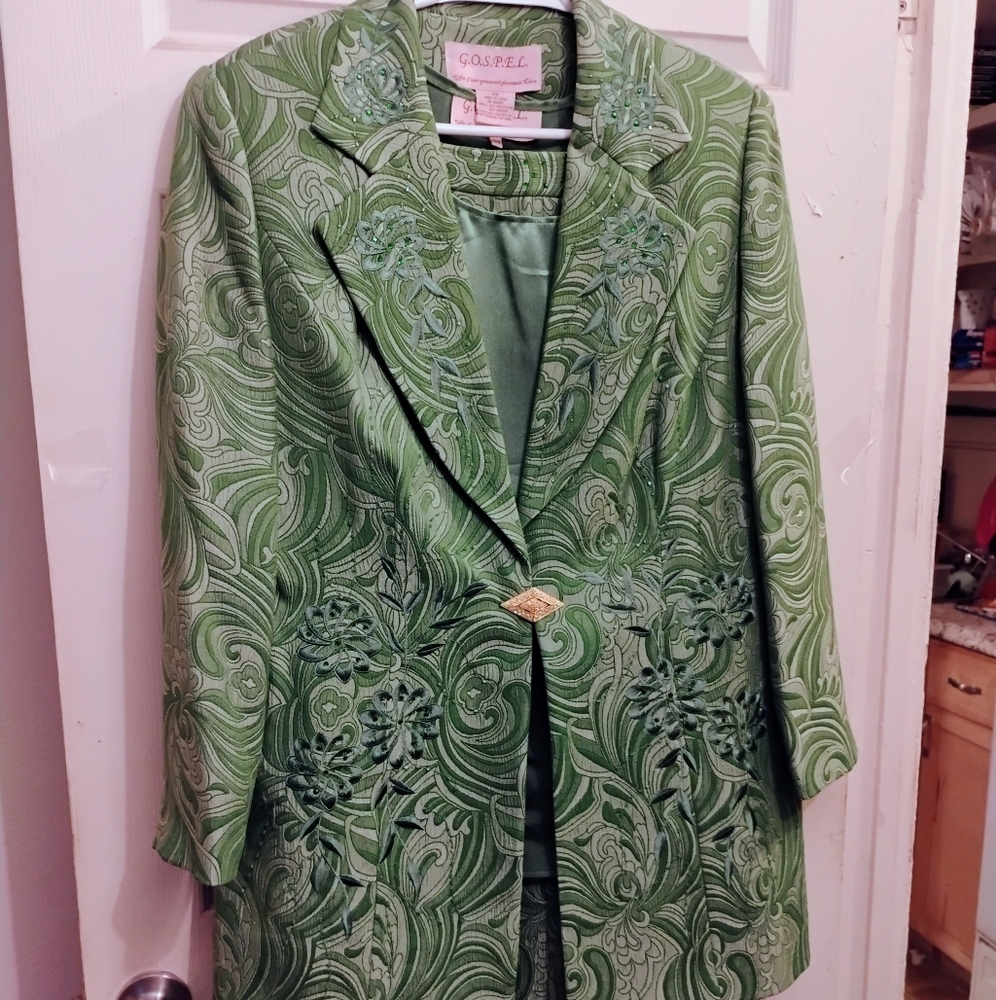 Green Floral Women's Suit